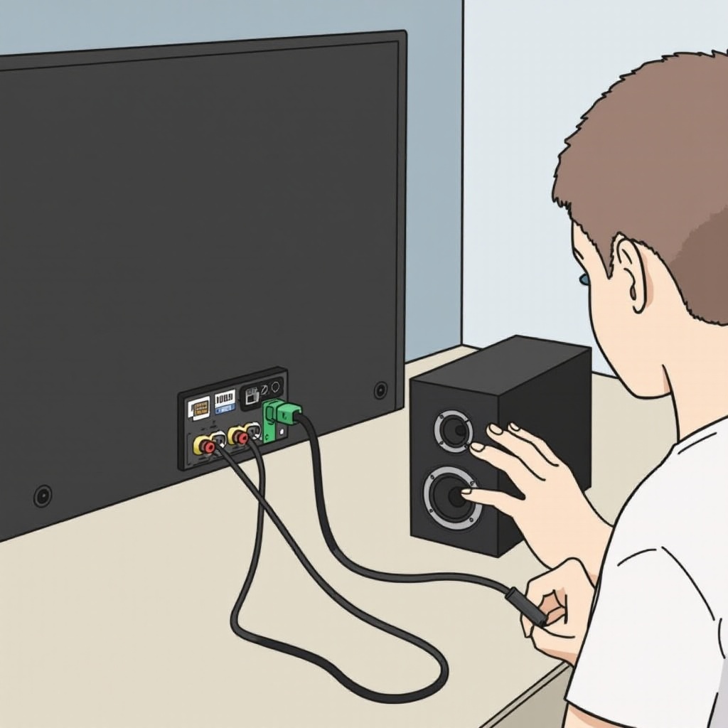 wie man Lautsprecher mit AUX an den Fernseher anschließt