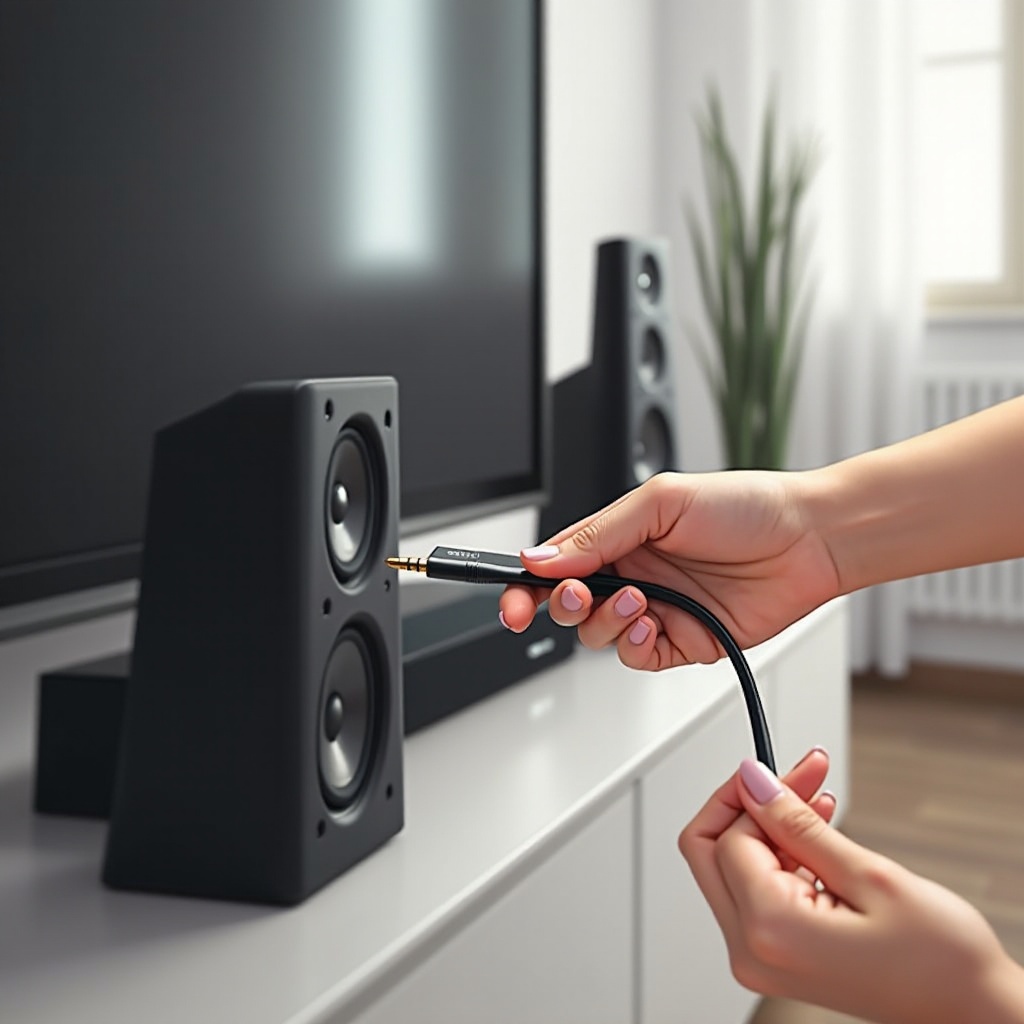 jak připojit reproduktory k televizi s AUX